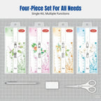 Student Geometry Ruler Set, Transparent, Includes Straight Ruler, Triangle Ruler, Protractor, Kids School Stationery, Random