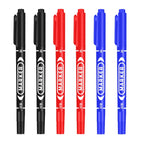 9Pcs/Set Twin Tip Permanent Art Marker Pen Double Headed Oily Waterproof Ink  Black Blue Red 0.5mm 1mm Drawing Logistics Glass