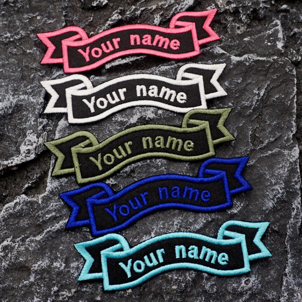 Custom Name Tags Embroidered Patches Personalized Text Badge with Iron on Backing