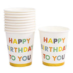 Pink Blue Stripe Dot Disposable Tableware Sets Paper Cups Plate Straws Fork Disposable Sets Wedding Birthday Party Decorations