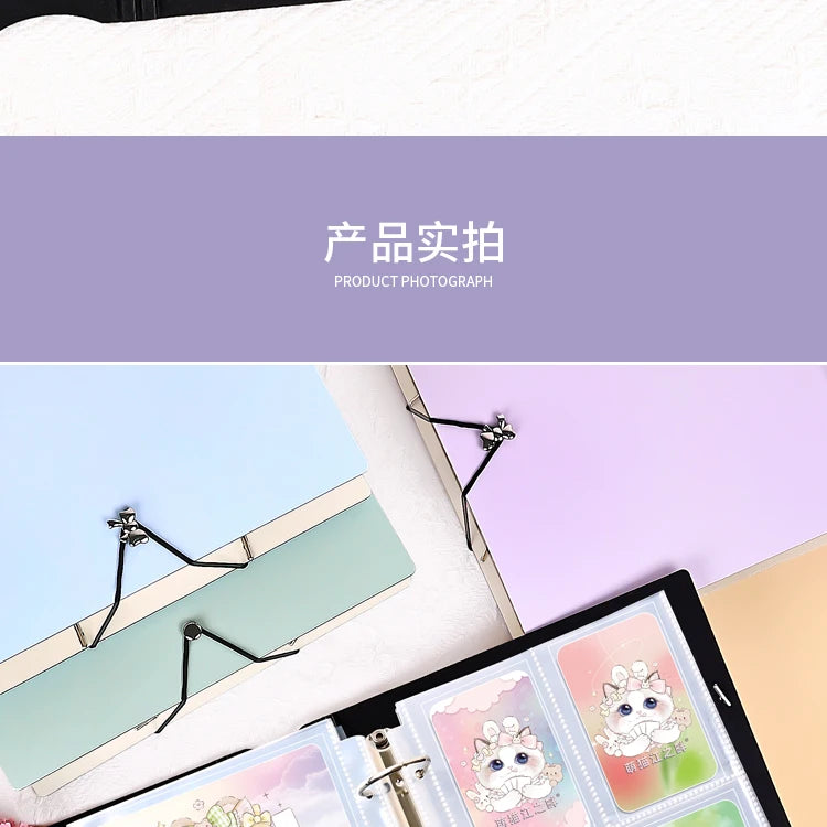 Heavy Duty A5 Card Binder W/ 55mm Large D-Rings 3-Ring Thick Photo Card Album W/ Elastic Band for K-pop Collection