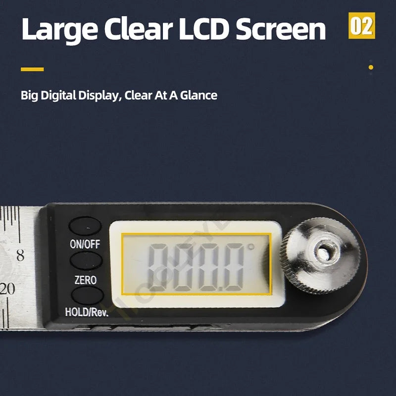 Electronic Digital Display Angle Ruler 360 Degree Woodworking Measuring Angle Instrument Protractor Angle Meter Goniometer