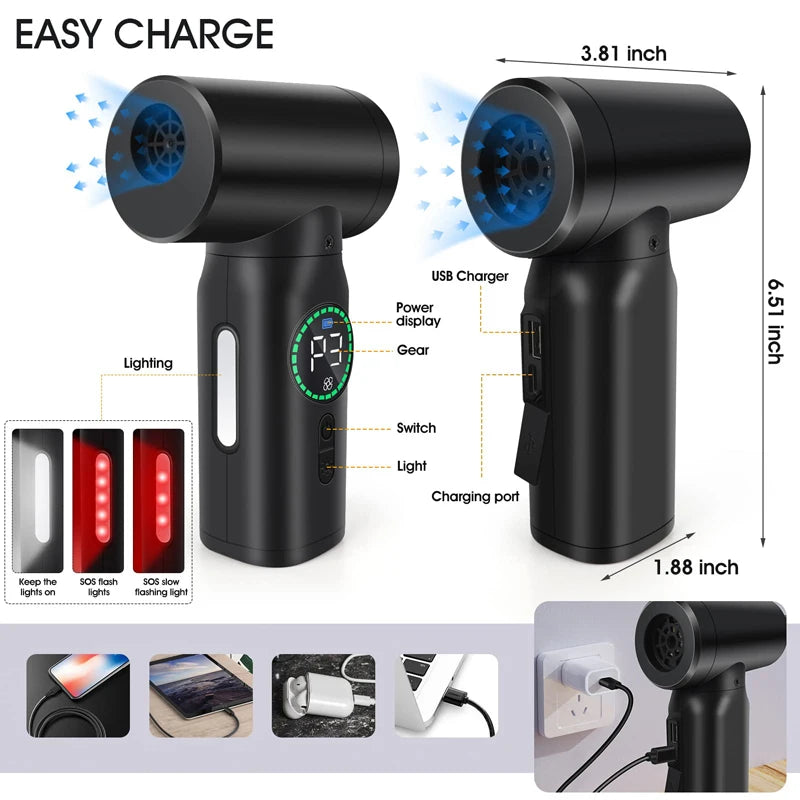 7500mAh Portable Compressed Air Duster Multi Air Blower & Vacuum Cleaner Cordless Duster Blower for Keyboard Computer Cleaning