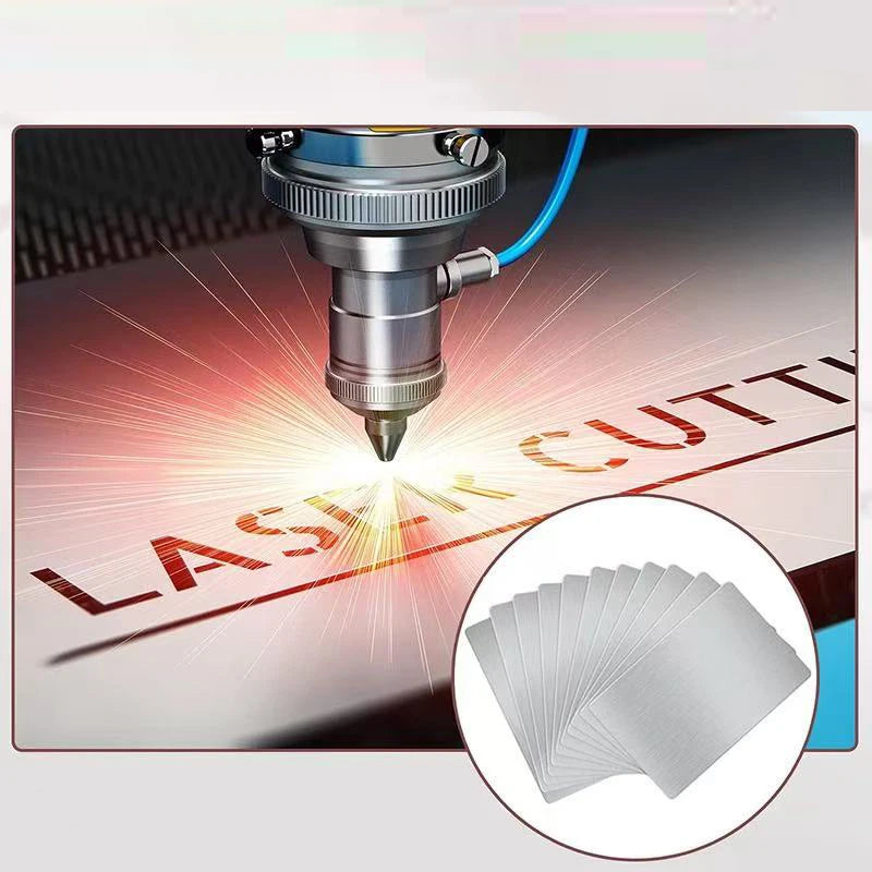 50/100 Pcs Laser Engraving Blanks Aluminum Sheet Laser Engraving Business Card Multipurpose DIY Gift Cards 86 X 54 X 0.2 mm