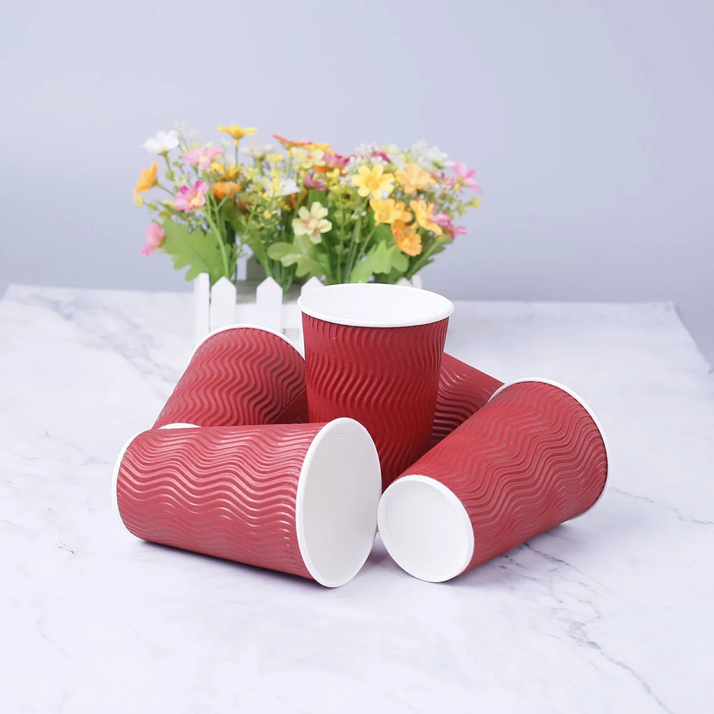 20/30/50PCS Disposable Paper Cups Disposable Corrugated Paper Cups Suitable Birthday Parties Weddings Christmas Parties