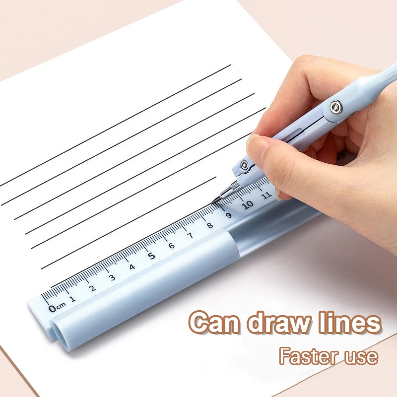 3 In 1 Compass Geometry Set With Ruler Pencil Multifunctional School Drawing Compass Math Geometry Tool Stationery