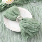 12 PCS Gauze Table Napkins 20x20 Inch Soft Cheesecloth Wrinkled Dinner Napkins for Weddings Party Reception Anniversary