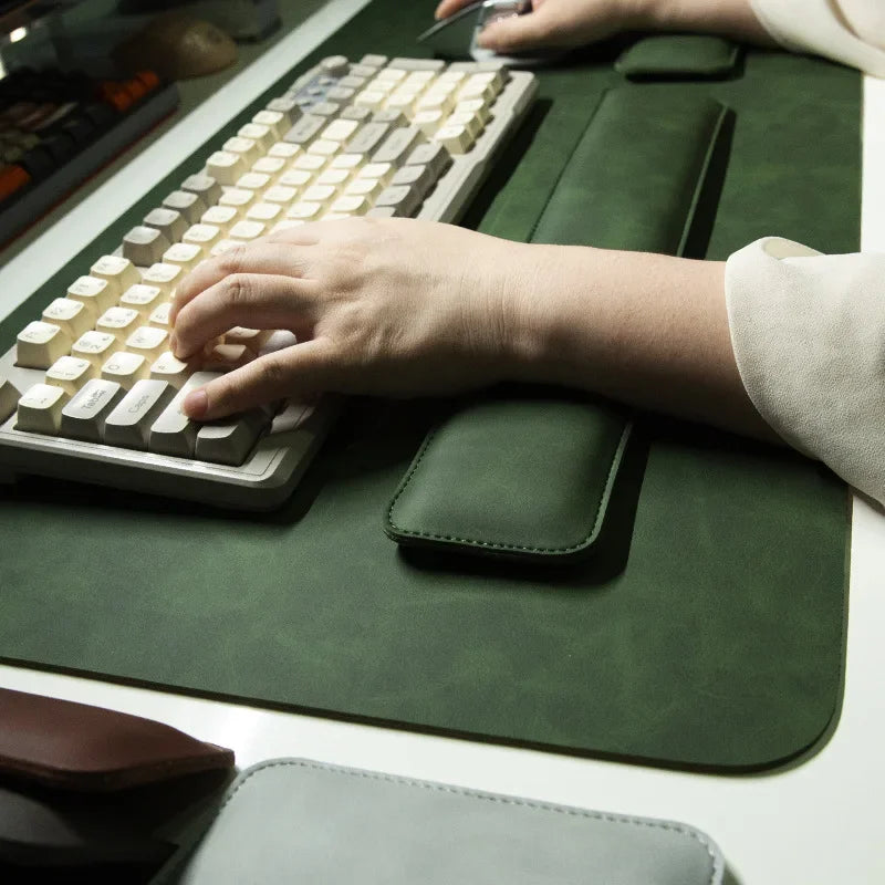 Desk Mat Waterproof PU Mouse Pad Large Mousepad Laptop Non-slip Desk Pad Keyboard Mats Mouse Mat Mouse Wrist Guard Three Pieces