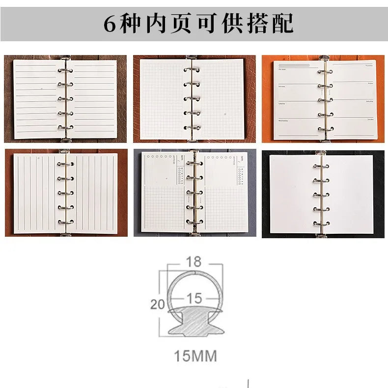 Refillable Dot Grid & Lined Paper Journal Planner Weekly Monthly Agenda To Do List Notebook Portable Office School Stationery Organizer Set