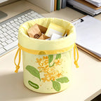 4 Rolls Osmanthus Scent Drawstring Trash Bags for Kitchen Bathroom Bedroom Home Waste Storage YMY