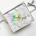 50 Pcs Thank You For Supporting My Small Business Reflective Laser Appreciate Cards Greeting Postcard For Online Retail Shopping