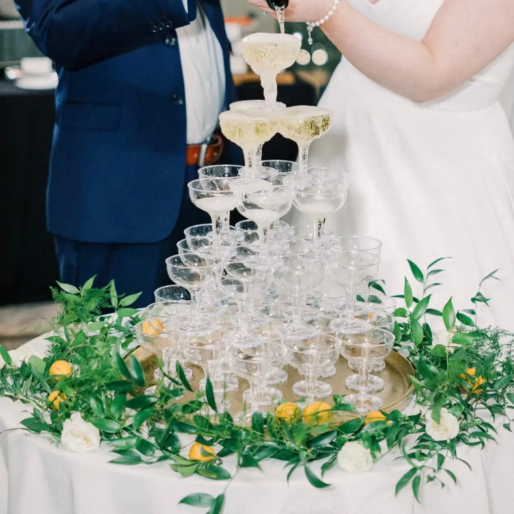 20-60PCS Acrylic Champagne Coupe Glasses Engagement Party Wedding Champagne Tower Prosecco Tower Martini Glasses 5oz