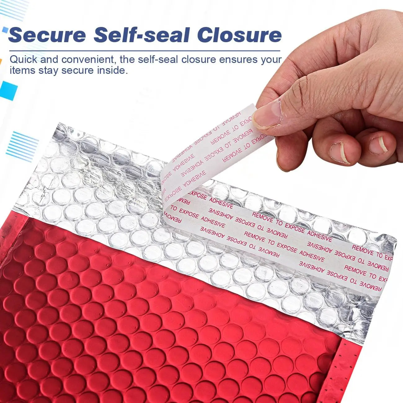 Laser Red 50Pcs Holographic Bubble Mailer Red Mailing Envelope Waterproof Courier Bag Padded Bubble Envelopes Pack Bag