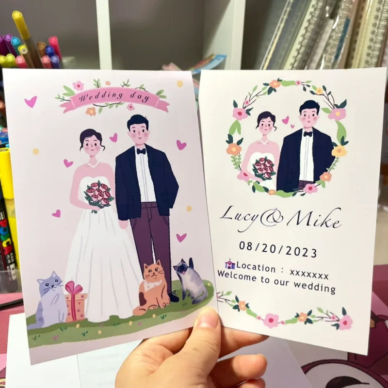 200PCS Custom Cards Thank You Cards Custom Business Card Personalized Logo For Small Business Wedding Invitation Postcards