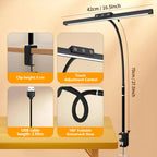3/2/1-head Eye Caring Architect Lamp with Clamp Computer Monitor Flexible Gooseneck Colour-adjustable Table Lamp for Home Office