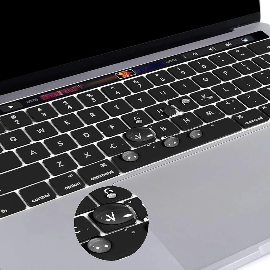 Keyboard Cover For MacBook Pro with Touch Bar 13&15 2016-2019 Model: A2159, A1989, A1990, A1706, A1707), Silicone Skin Protector