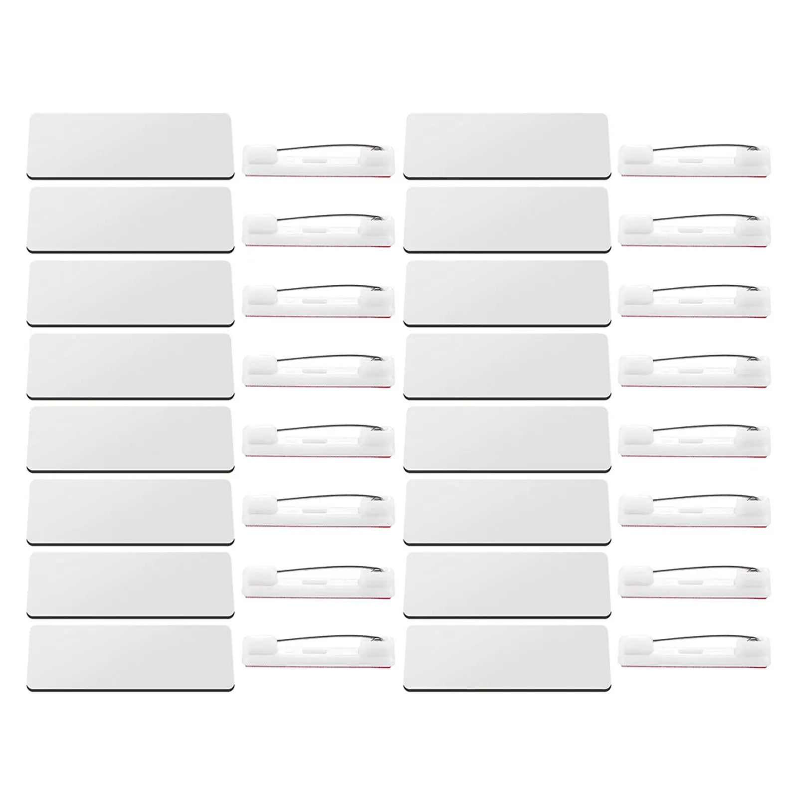 24Sets Blank Name Tags Pin Employee Id Badges 3x1.5 Office DIY Sublimation Work Uniform Identification Office Name Tags