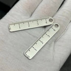 High Quality Portable Stainless Steel Mini Ruler Anti Lost Small Size Metal Ruler Keychain Mini Straight Ruler School Supplies