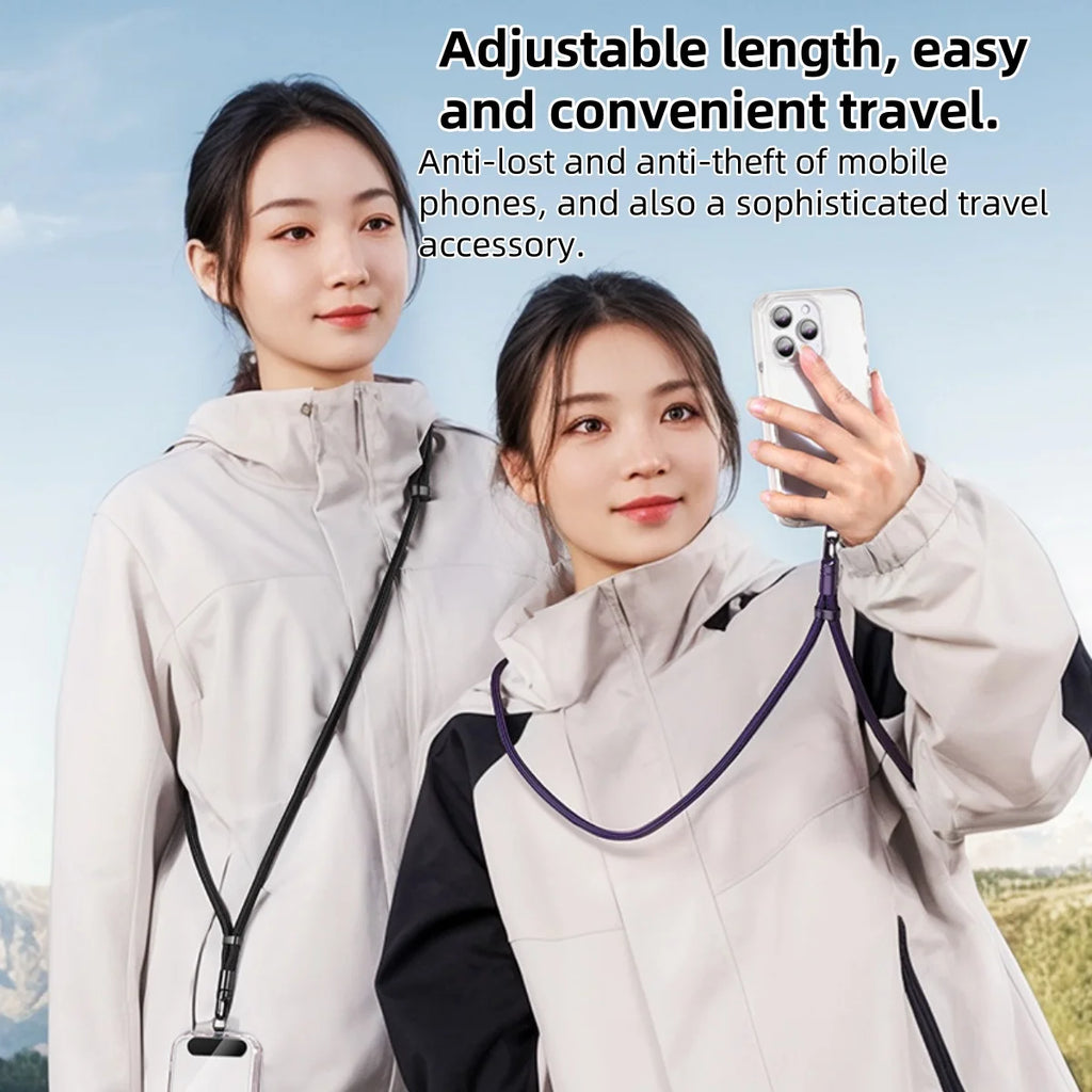Universal Phone Lanyard with Clip Upgraded Anti-Drop 360° Rotation Adjustable Neck/Crossbody Strap for All Phone Cases