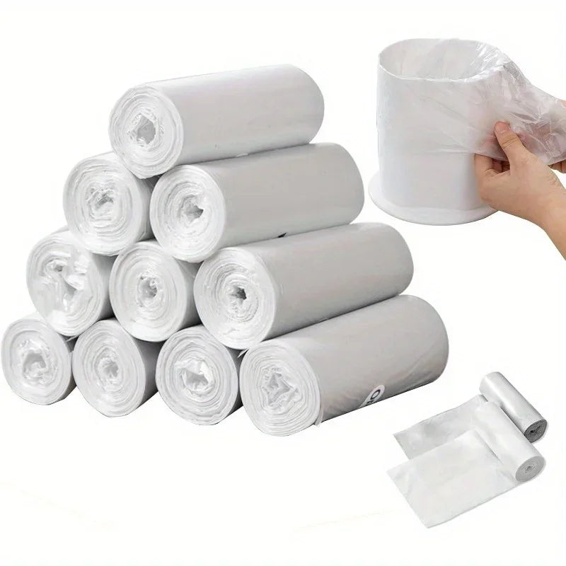 Mini Strong Trash Bags, Small Garbage Bags for Desktop Mini Trash Can, 60 Counts, Black, White