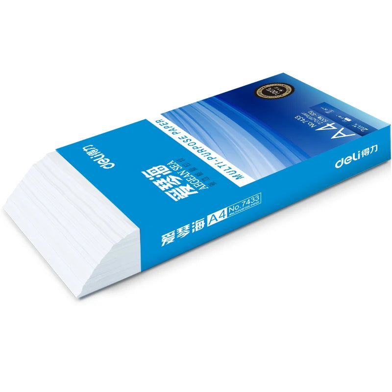 1 Pack 500 Sheets Deli A4 Multi-purpose Paper 70/80g Aegean Sea Series Copy Printing Paper 7420/7433