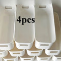 4pcs White Plastic Storage Boxes - Suitable for Drawer, Shelf, Wardrobe,Office, Bedside - Store Phone Cases,Socks- Space-Saving