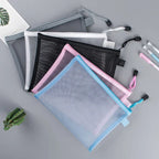 Transparent  A4/A5/A6 Mesh Zipper Pouch Clear Document Bag Book File Folders Stationery Pencil Case Storage Bags Makeup Pouch