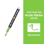 GUANGNA 16 Colors Direct-liquid Acrylic Paint Pens Brush Marker Pen for Rock Painting Stone Ceramic DIY Art Supplies Stationery