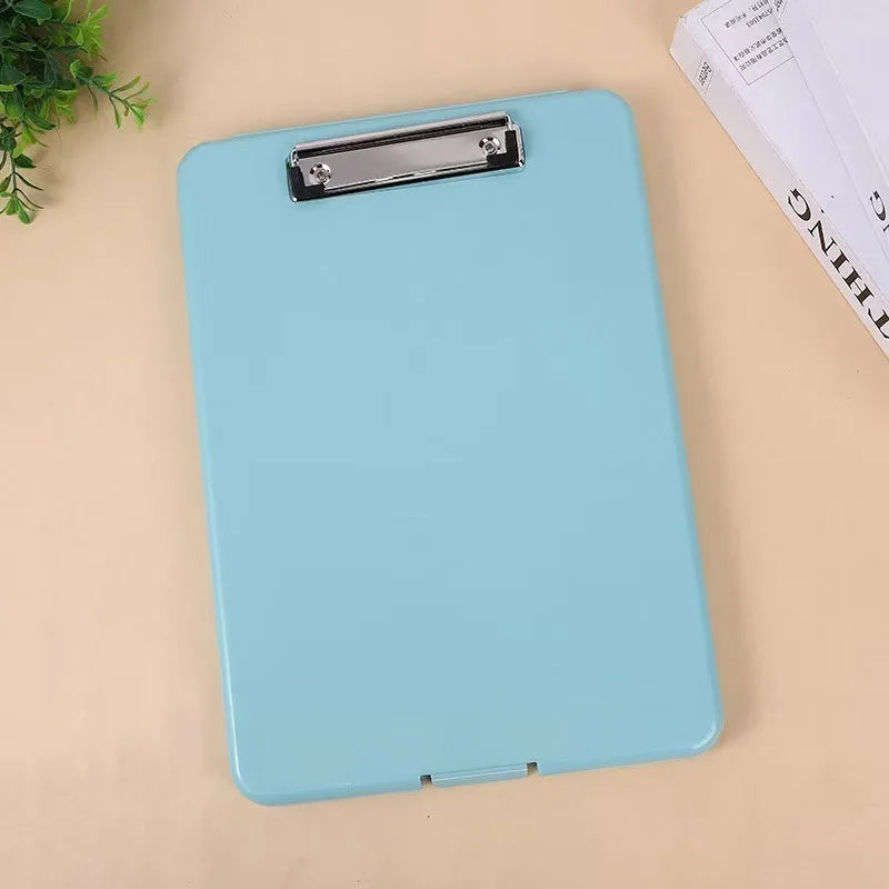 Clipboard with storage  33x24 cm, heavy storage clipboard, plastic clipboard with side opening folding.