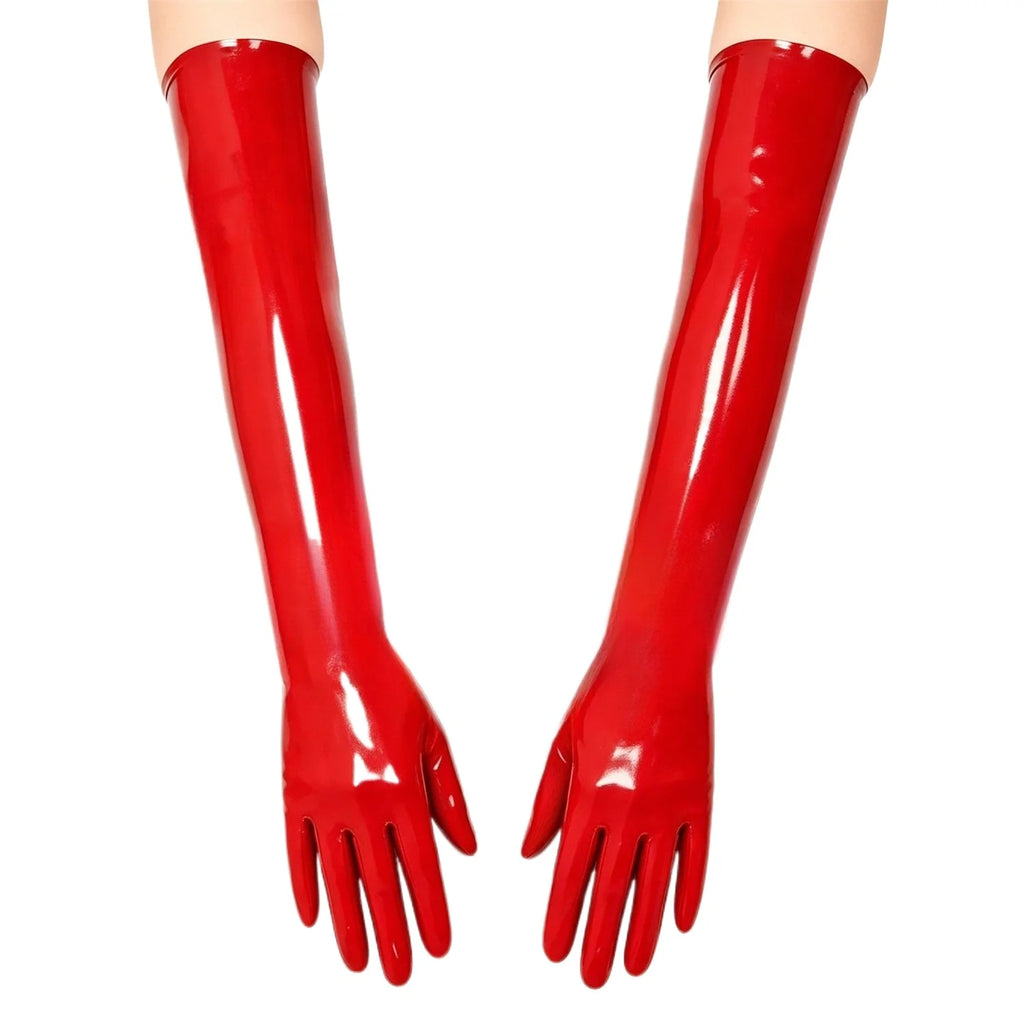 Pink Long Latex Gloves for Women & Men Natural Rubber Gloves Cosplay Costume Party Club wear