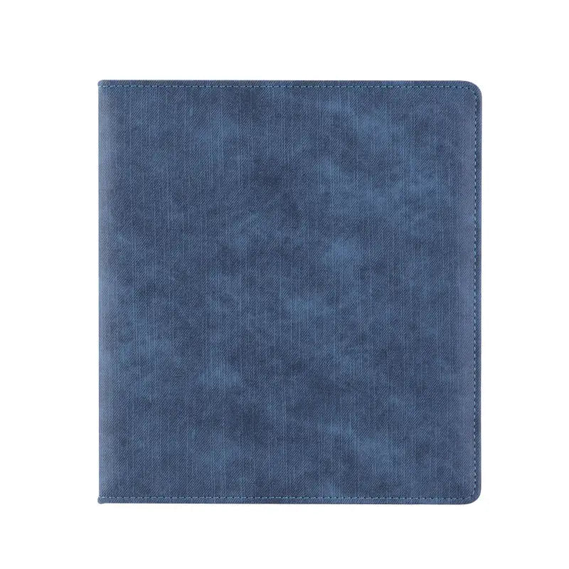 A5 Denim-Style D-Ring 3-Ring Binder – Expandable 80-100 Pages, PU Leather Photo/Card Organizer with Multi-Pocket PP Inserts