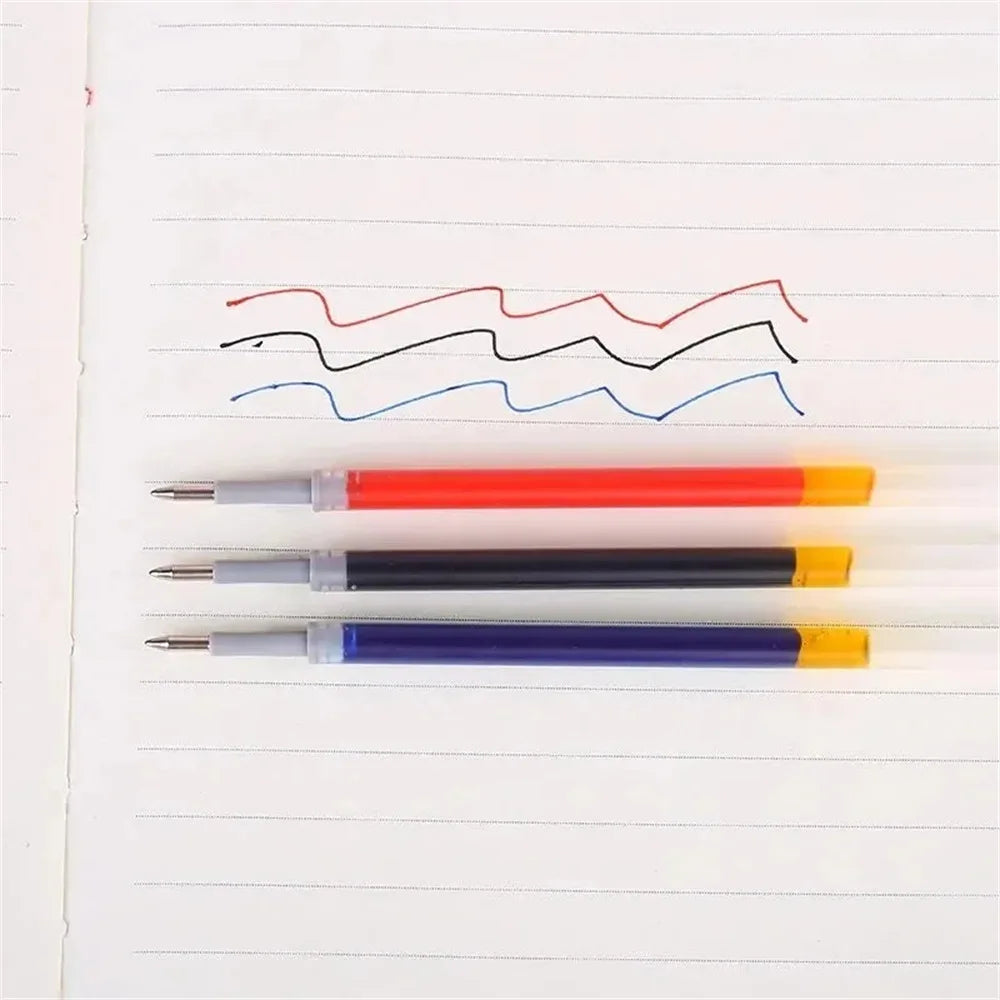 23pcs Retractable Ballpoint Pen Large Capacity 0.5mm Ballpoint Pen Black/Red/Blue Replaceable Refill Stationery School Supplies