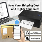 Marklife Thermal Printer Black Bluetooth Inkless HD Printer Maker Compatible Mac,iOS,Windows For School Office Small Business