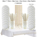 White Gold Birthday Disposable Tableware Polka Dots Paper Plate Cup Napkin Tablecloth Wedding Birthday Party Decoration Supplies