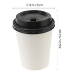 50pcs Disposable Coffee Cups Insulation Takeaway Double-Layer European Style Simplicity Paper Cup With Lid (8/12oz, 280/350ml)