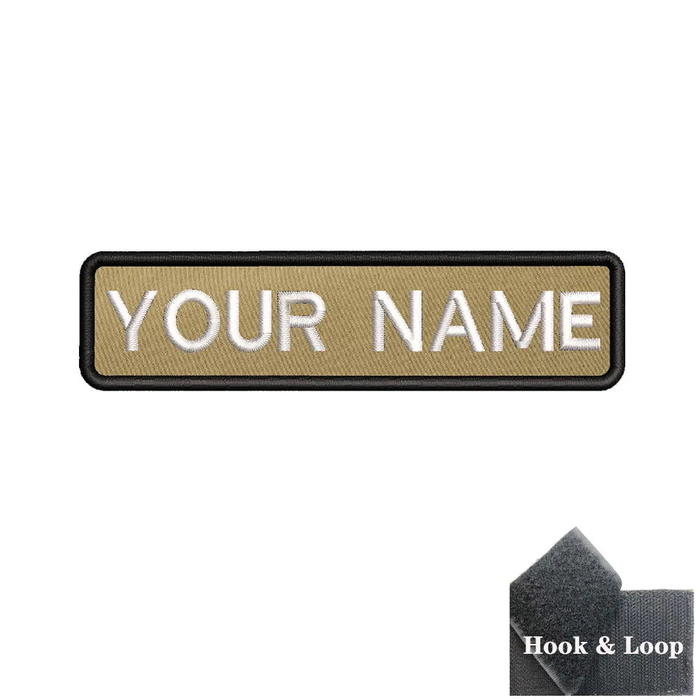 1PC 10cmX2.5cm Custom Personalized Name number Patch Stripes Badge tags chevrons Armband Iron On Or Hook Loop embroidered