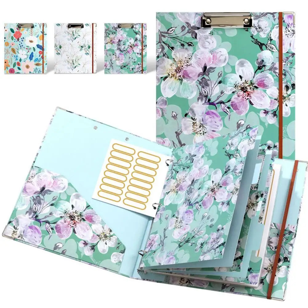 3 Ring Binder Portable 3Ring View Binder Non-Stick File Folders Letter Size Refillable Office Supplies with Divider School