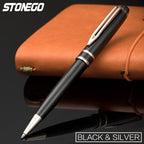 STONEGO Capless Ballpoint Pen, Simply Twist Roller Ball Pen Black Gel Ink Medium Point 1.0mm Smooth Writing Signature Pens