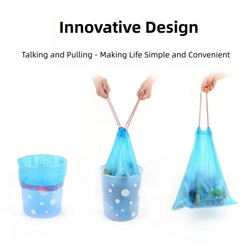30/300pcs Portable garbage bag Thickened Garbage Bag Portable Household Disposable Trash Bags Kitchen accessories