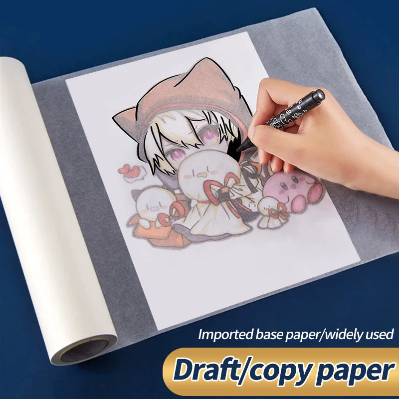 AngelMark Tracing Paper Roll High Transparent Draft Rotring Drawing Paper Sketch Copy Paper Pattern Painting Paper for Sewing
