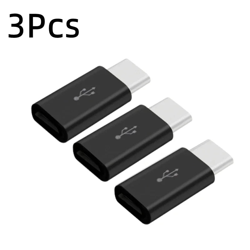 1/3Pcs Micro USB Female To Type C Male Adapter OTG Converter Micro-B To USB-C Connector Charging Cable Adapter Phone Accessories
