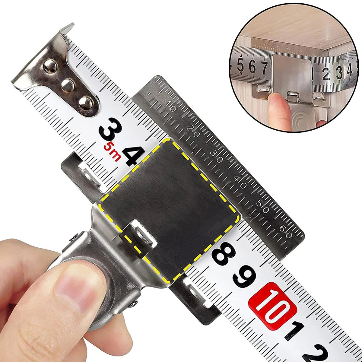 Measuring Tape Clip Tool Matey Measure Clip Corners Clamp Holder Fixed Ruler Mark Tools Precision Measuring Tools for Measures