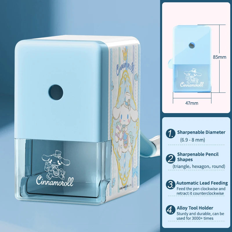 Sanrio Pencil Sharpener Fast Sharpening Easy to Use for Kids Students School Office Stationery Cute Anime Merch Kawaii Gift