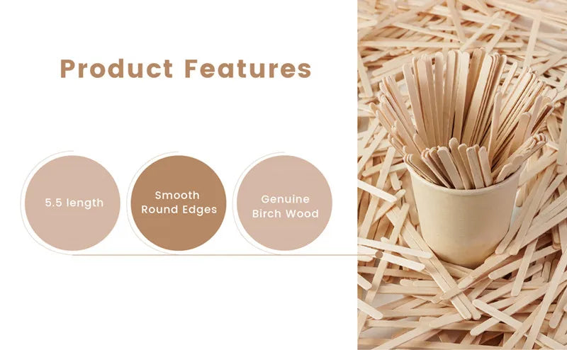 Individually Paper Wrapped Wooden Coffee Stirrers Disposable Wood Sticks for Coffee/Tea/Hot Beverage/Hot Chocolate/Cold Drinks
