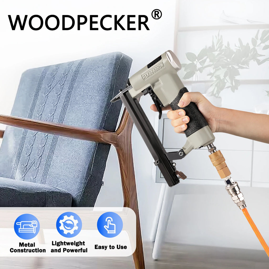8016 21 Gauge Continuous Pneumatic Firing Upholstery Stapler 8016 Fine Wire Stapler for Woodworking  Picture Frames Cabinets