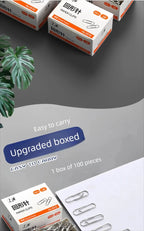 100Pcs Nickel-Plated Paper Clips Rust-Proof Thickened Office Supplies for Organizing And Binding