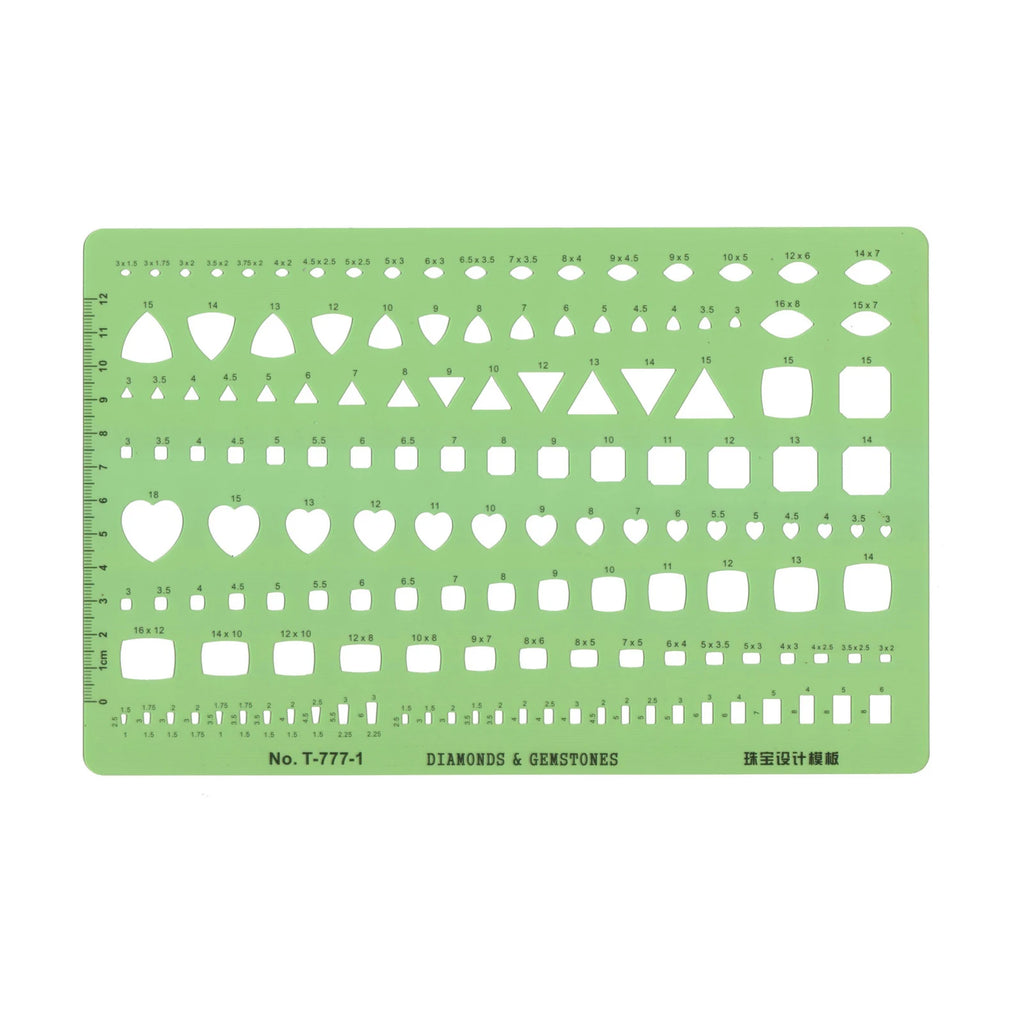 Jewelry Design Template Diamond Gemstone Drafting Ruler Kit Formwork Rulers Professional Designer Tools Supplies T-777-1 T-777-2