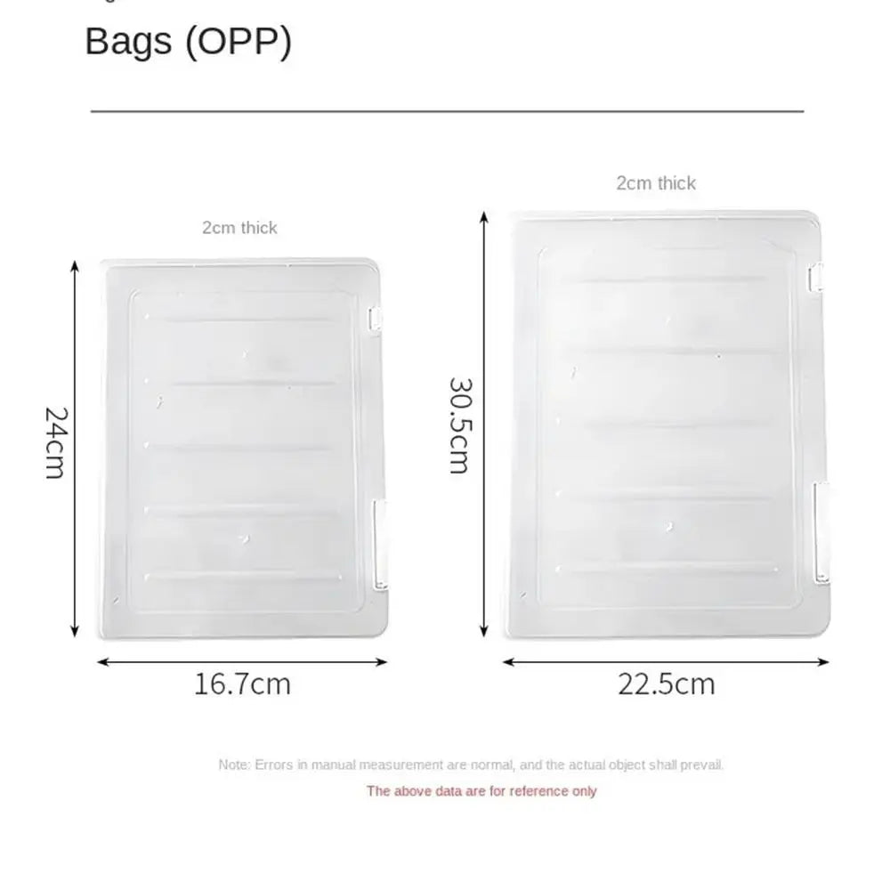 Plastic A4 Transparent Storage Box Portable Visible File Storage Cases Clear Anti-skid Buckle Document Paper Office