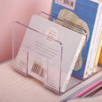 2pcs Clear Acrylic Desk File Sorter Purse/Handbag Organizer Clutch Divider Mesh Folder Office Supplies Stand Bookshelf