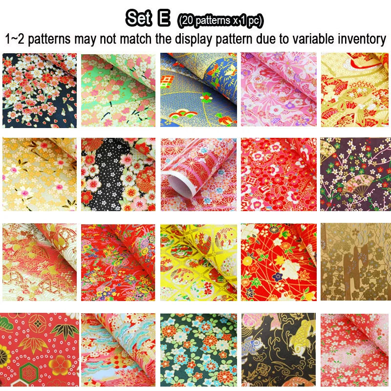 Origami Japanese Chiyogami Yunzen Paper, Hand-silk Screened Craft Paper For Gift Wrapping Box Doll Decoration 20 Sheets